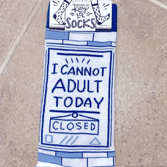Primitives by Kathy ‘I Cannot Adult Today’ Crew Socks (Unisex) - Picture 6 of 7